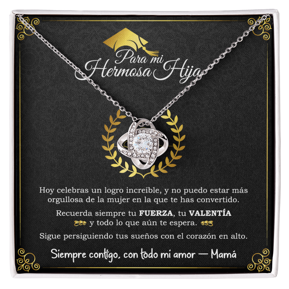 Para mi hermosa hija Collar de Graduación 2025 – Regalo de Mamá con Mensaje Inspirador