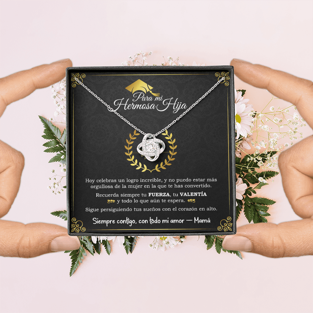 Para mi hermosa hija Collar de Graduación 2025 – Regalo de Mamá con Mensaje Inspirador