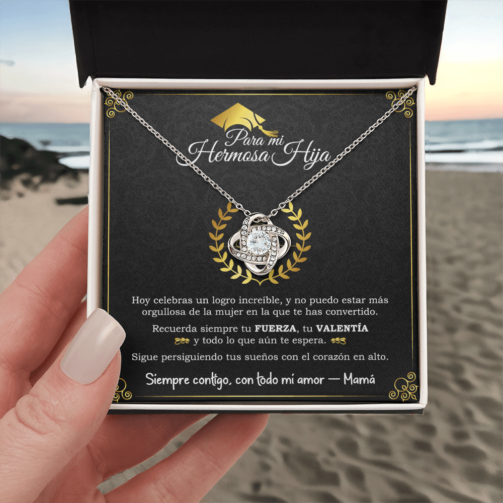 Para mi hermosa hija Collar de Graduación 2025 – Regalo de Mamá con Mensaje Inspirador