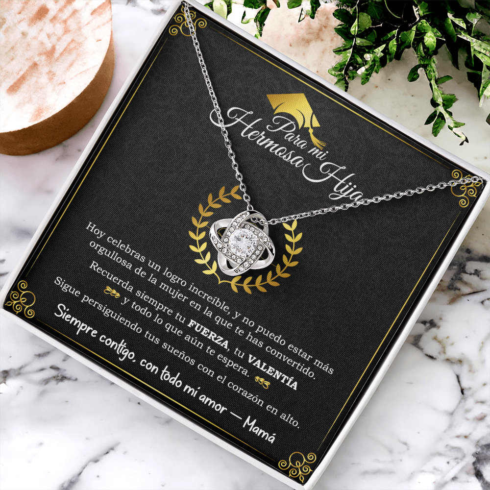 Para mi hermosa hija Collar de Graduación 2025 – Regalo de Mamá con Mensaje Inspirador