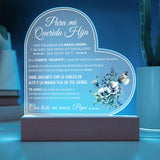 Acrylic Heart Led - Para mi hermosa hija lampara con mensaje de amor para graduacion acrylic heart led